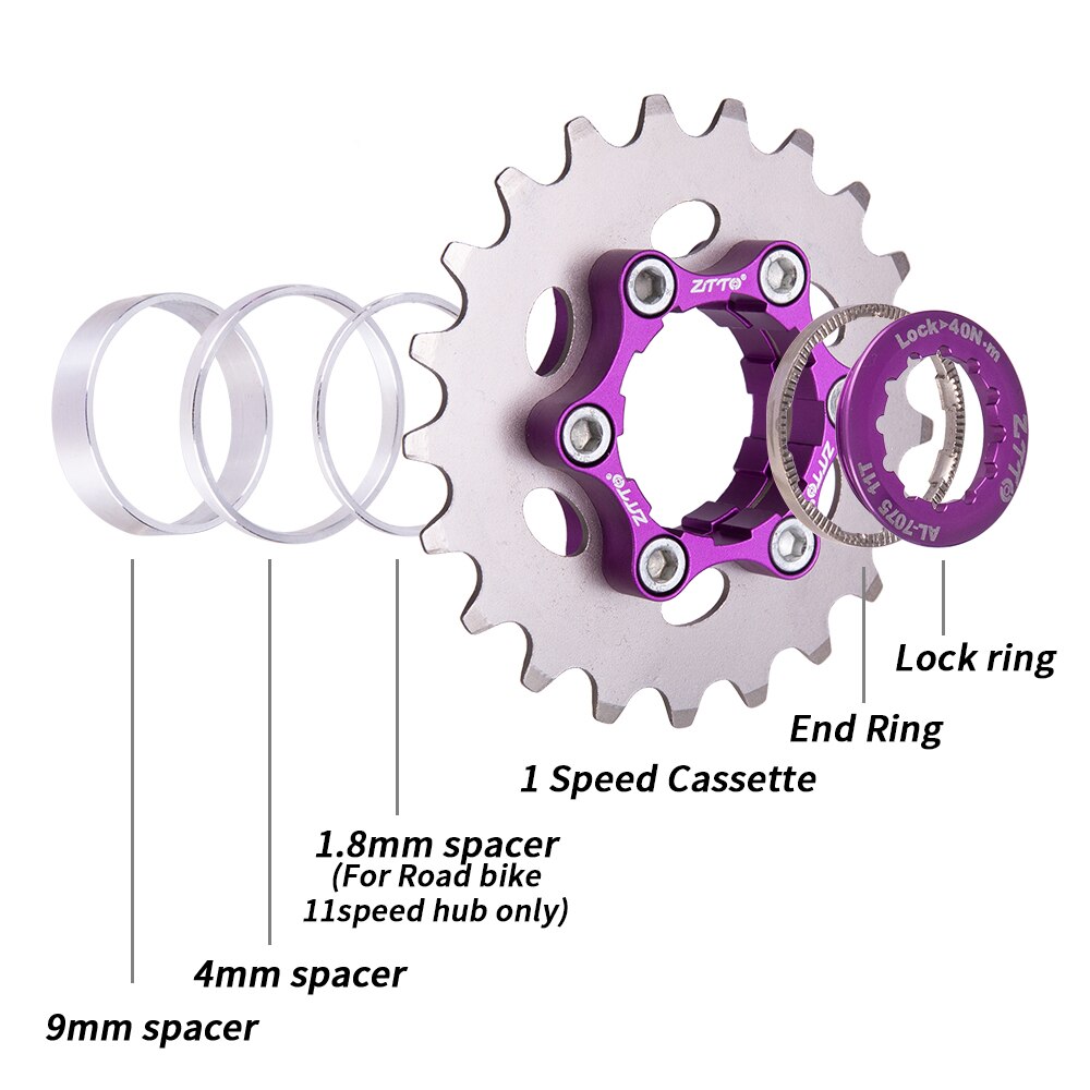 ZTTO MTB Single Speed Bicycle 1Speed BMX Sprocket Gear 16T 17T 18T 19T 20T 21T 22T 23T K7 CNC Bike Freewheel: 17T