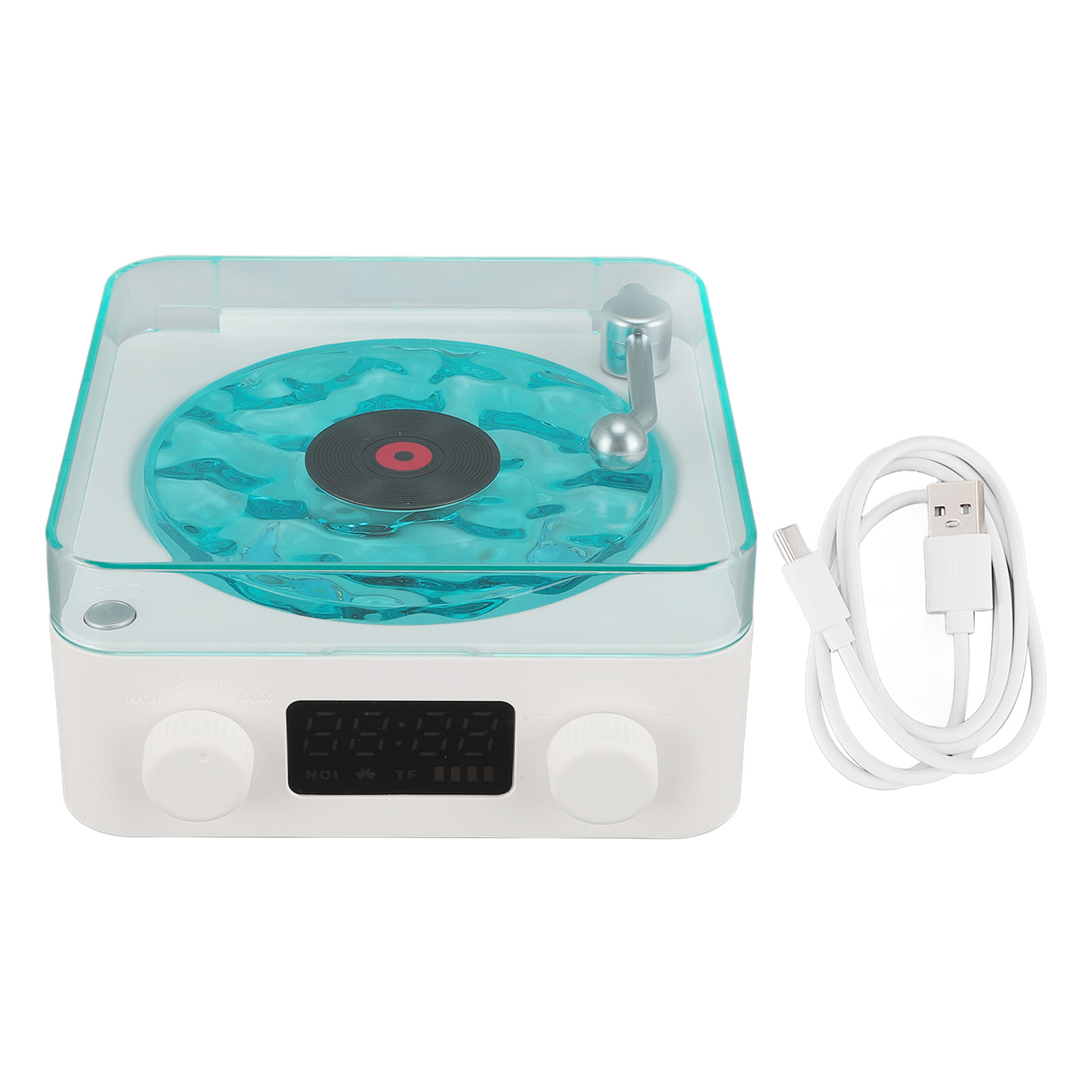Platenspeler Speaker 3 In 1 Draagbare Bluetooth Speaker Oplaadbare Stereo Geluid Multifunctioneel Stijlvol Voor Woonkamer: Blauw