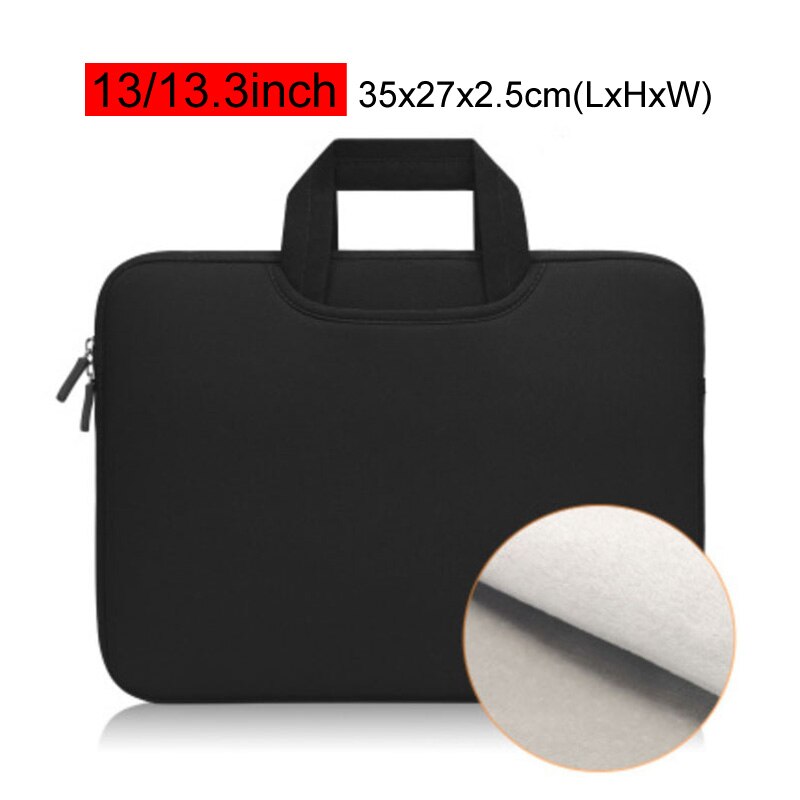 Portable Laptop Bag 11 13 14 15.6 inch Ultrabook Macbook Handbag Business Office Briefcase Notebook Ducuments Case Bags XA63C: Black 13.3in