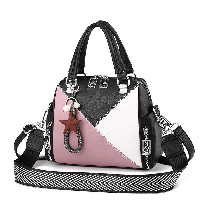 Nova moda multifuncional de um ombro saco do mensageiro das senhoras ao ar livre grande-capacidade bolsa macia e confortável: pink white