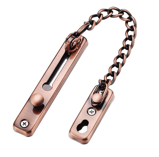 Door Chain Lock Stainless Steel Security Chain Guard With Spring Anti Theft Press Lock Heavy Duty Polished Door Latch With Screw: B