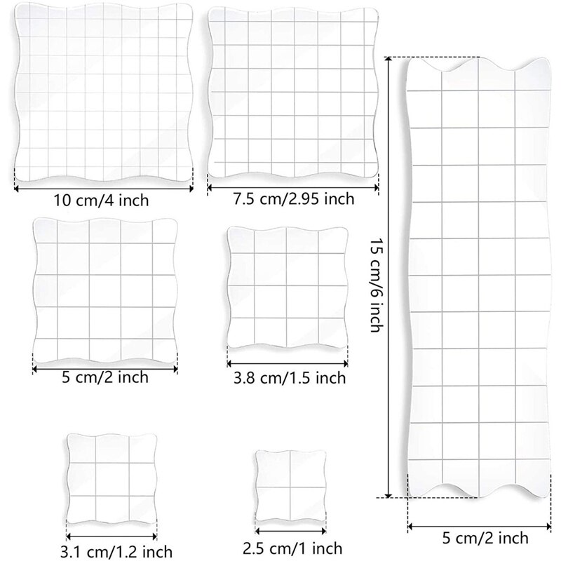 7 Pieces Clear Stamp Blocks, Acrylic Stamping Blocks Tools Set With Grid For Scrapbooking Crafts, Cards, Schedule Book