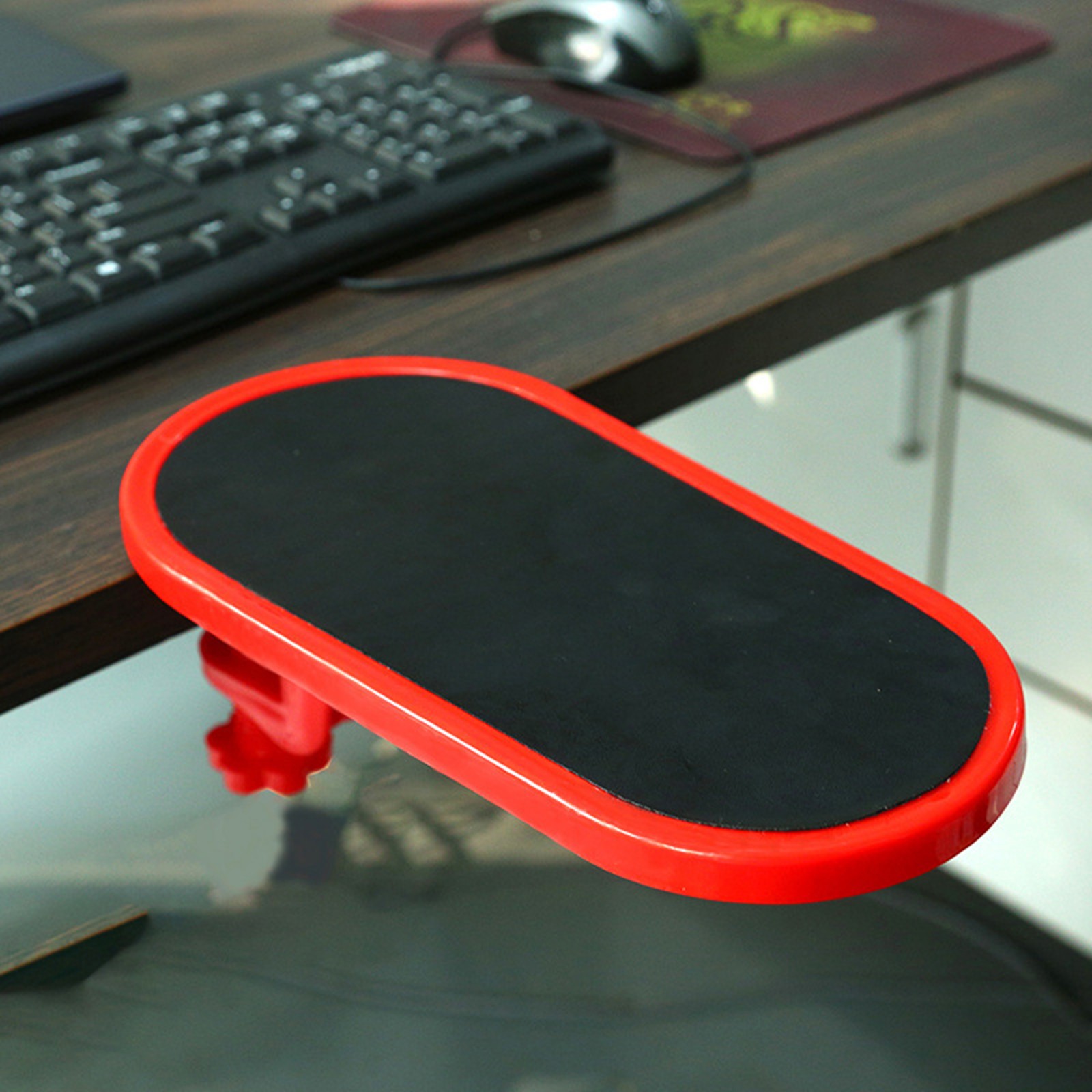 Ergonomic Wrist Rest Adjustable Pain Relief for Office Keyboard Mouse Pad Comfort Support Gaming Computer Armrest: Red