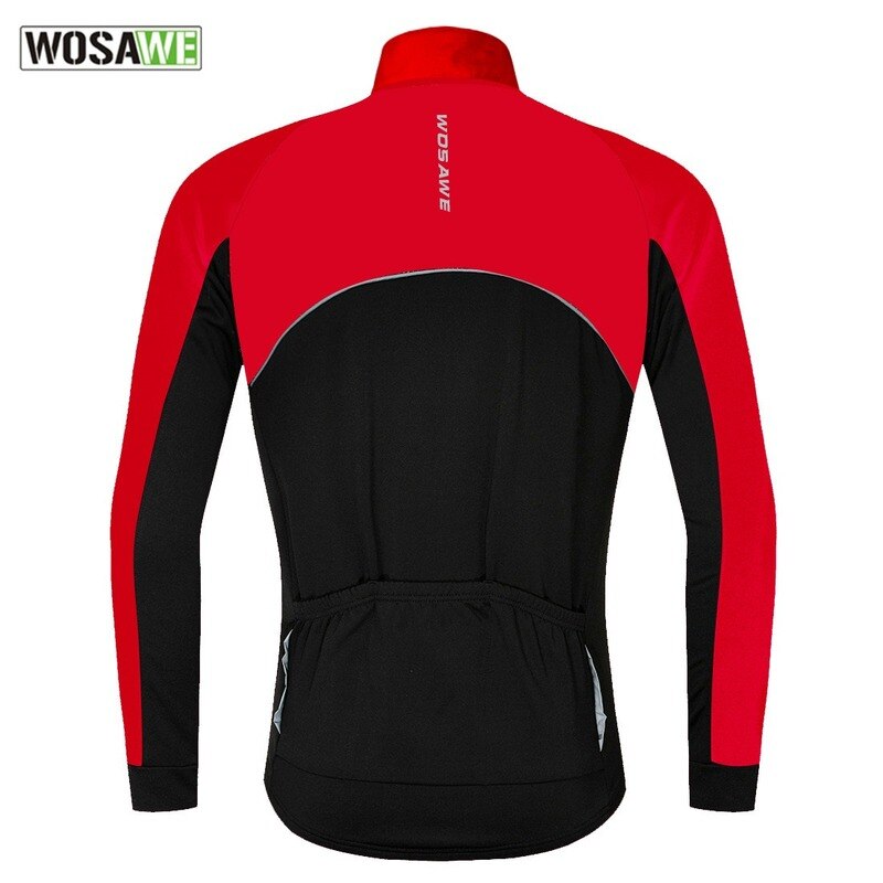 WOSAWE Autumn Winter Men Women's Cycling Jacket Reflective Clothing Windproof Warm Thermal Fleece Road Mountain Bike MTB Jackets