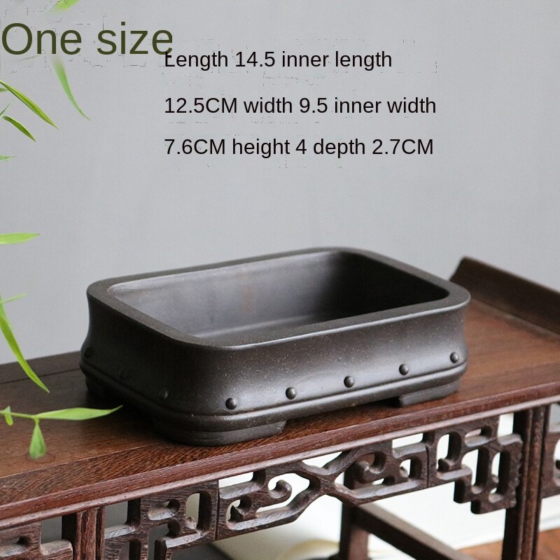 YiXing Purple Sand Flower Pot Bonsai Succulent Flower Pot Chinese-Style Home Flower Pot Desktop Decorative Flower Pot LC485: color20