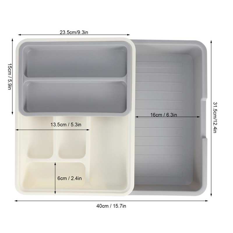 Expandable Adjustable Cutlery Storage Tray Compartment Tidy Drawer Utensil Organizer for Kitchen