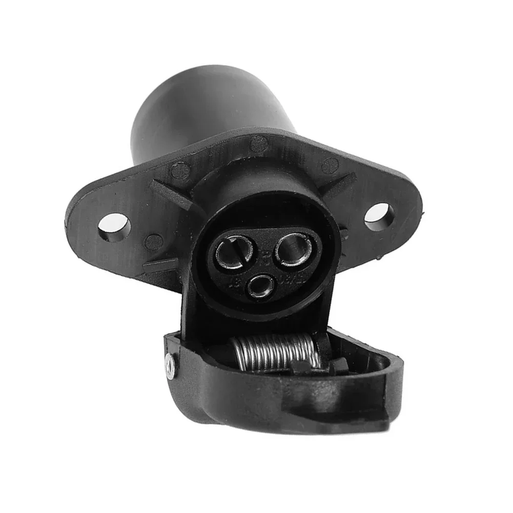 Socket 3-hole Socket 3 Socket Connector Truck Tractor 12V 12v 3 Pin Trailer Plug 12V Black Brand Plastic Truck Tractor