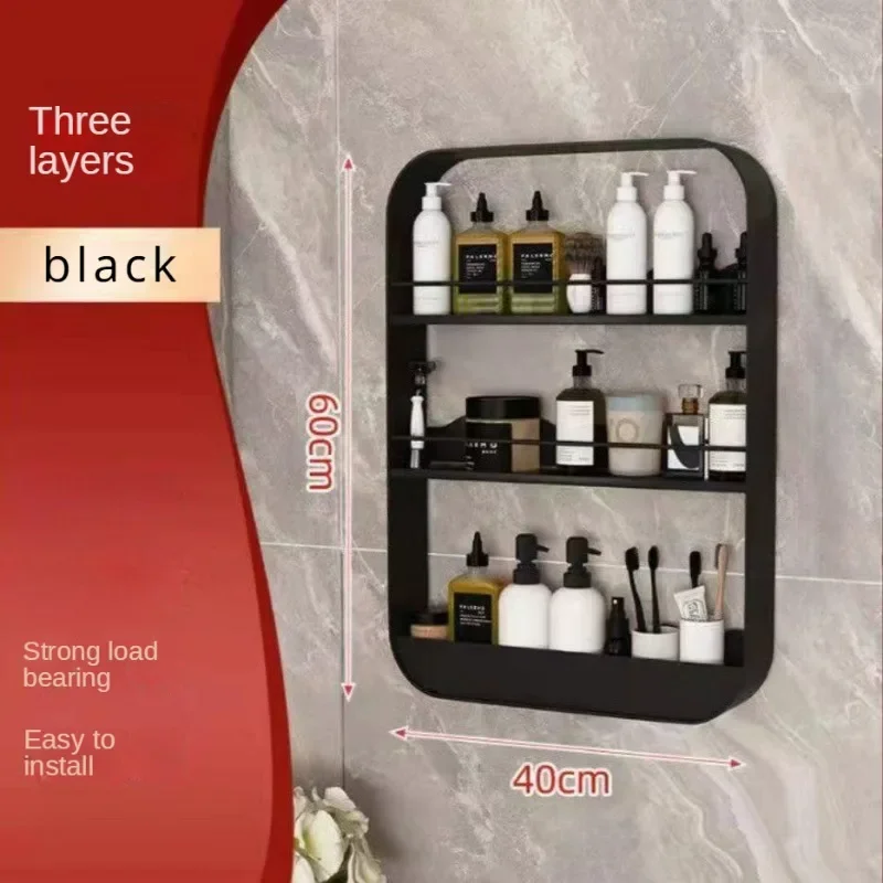 Badezimmerregale, Küche, Wandmontage, Aufbewahrungsregal, stanzfreie Toilettenregale, Organizer, mehrstöckige Toilettenartikel, Kosmetikregale: verrotten