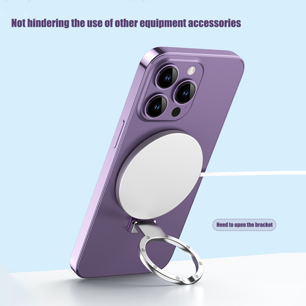 For MagSafe Luxury Metal Ring Holder Foldable Adhesive Phone Support Magnet Finger Ring Bracket Car Phone Holder Grip Stand