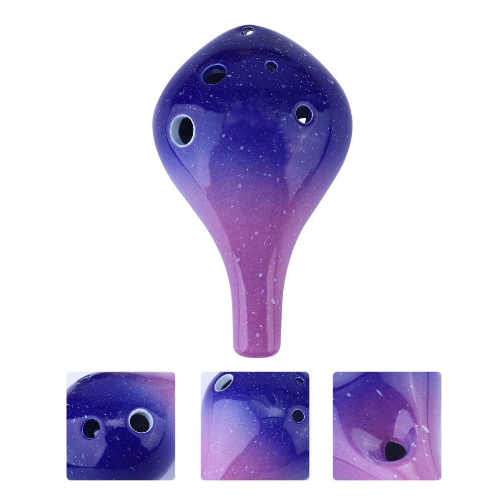 6 Hole Ceramic Ocarina - Bottle Style Ocarina Flute - Musical Instrument for Beginners