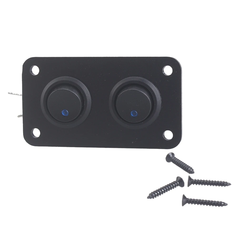 Panel de interruptor de palanca Universal de 12V, 1-5 entradas, USB, para coche, barco, camión, RV marino, accesorios de estilo LED azul, interruptor basculante marino: Blanco