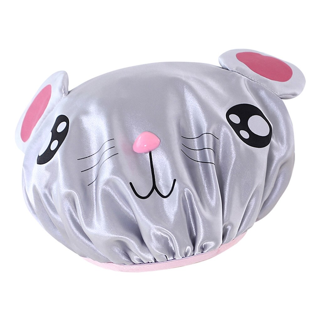 Cartoon Leuke Waterdichte Douche Cap Thicken Bad Hoed Badmuts voor Vrouwen Anti Olie Hoed touca de cetim # EEN