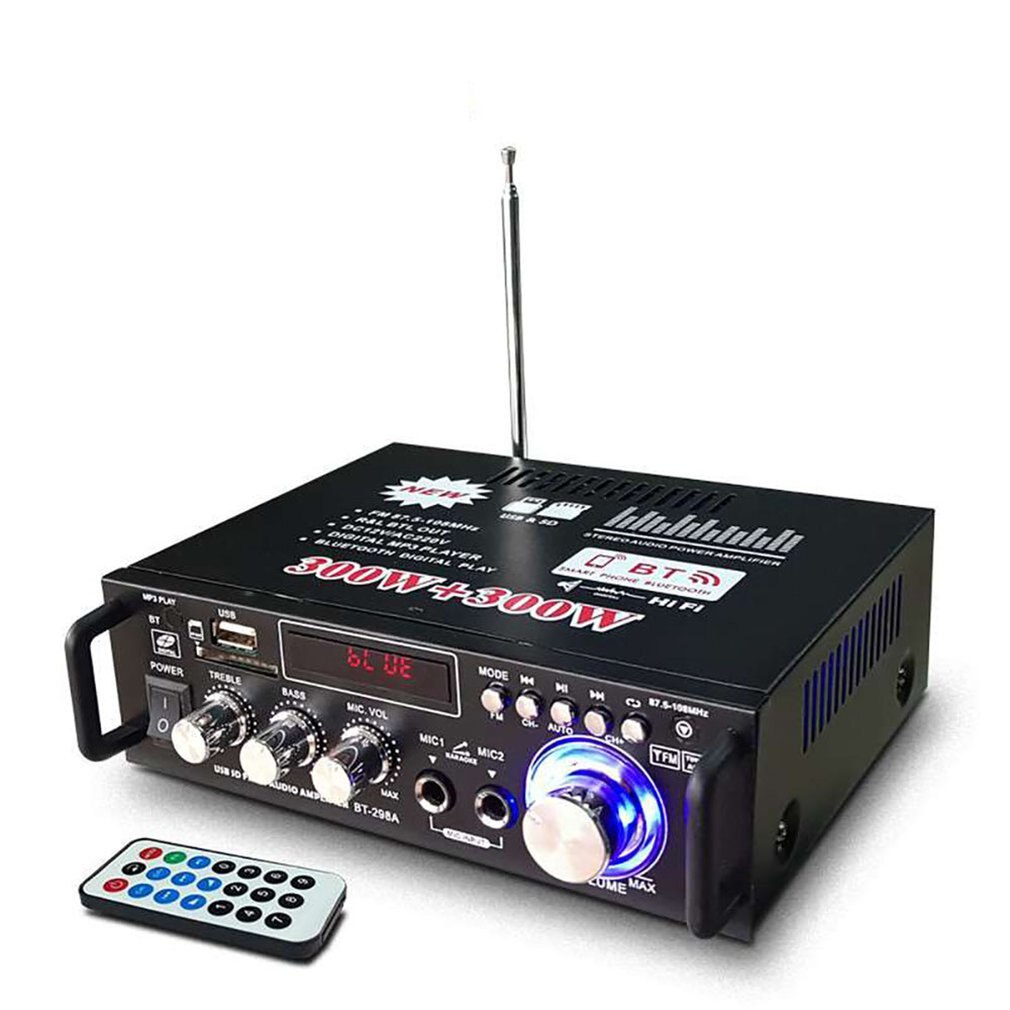 600W Digitale Hifi Bluetooth Stereo Audio Versterker Sd Fm Mic Auto Thuis Duurzaam Boven 200W BT-298A Onleny