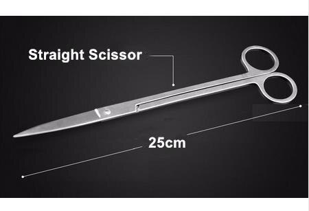 Aquatisch recht gebogen pincet schaar algenkrabber reiniger aquarium aquarium planten gereedschap schaar pincet reinigingsgereedschap houder: 25 cm rechte schaar