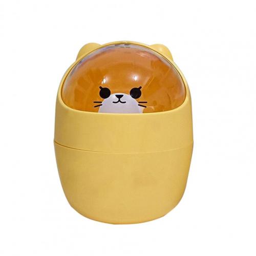 Stable Eco-friendly Desktop Garbage Box PS Waste Bin Large Capacity for Study Room:  Yellow