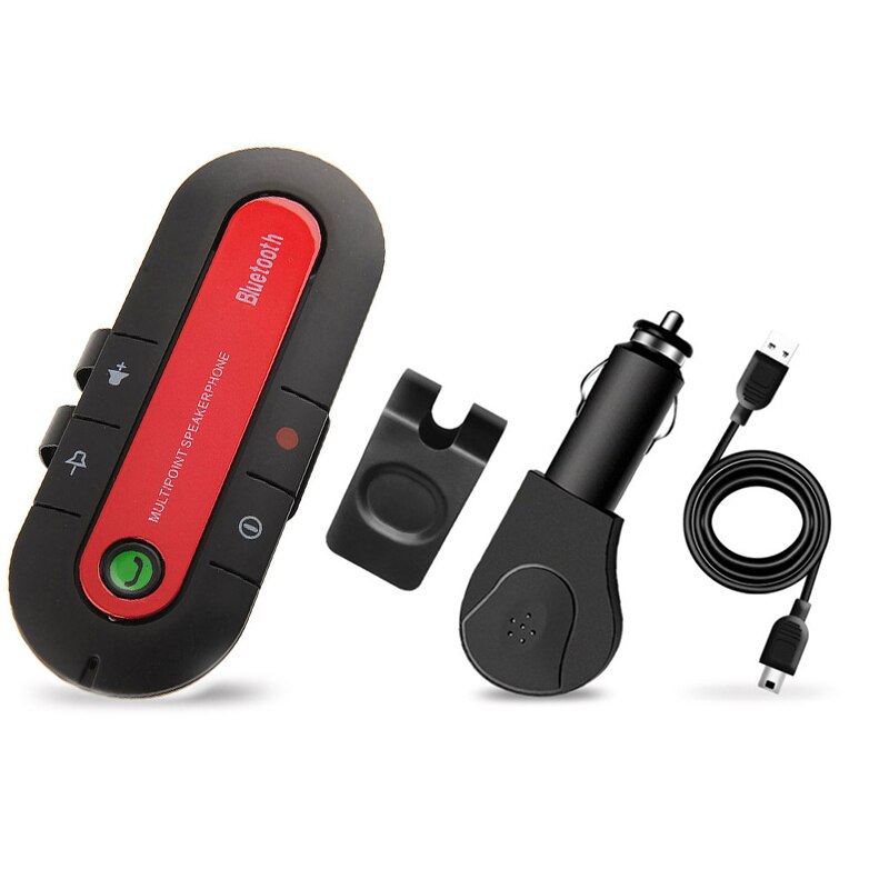 Autostereot handsfree bluetooth autosarja langaton ajoneuvo bluetooth-vastaanotin bluetooth autoon matkapuhelimeen autoelektroniikkaan: Punainen
