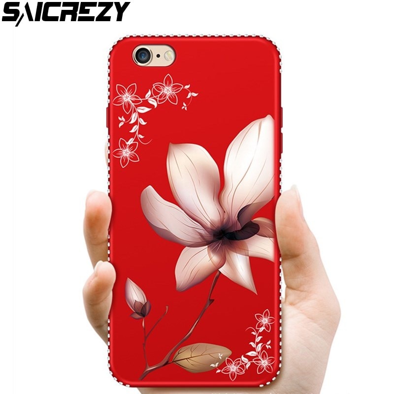 M6 Note Rhinestone Frame Case ForMeizu M5 Note M5s M6 Luxury 3D Relief Flower Pattern Soft Silicone Cover