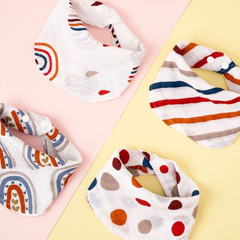 Mousseline Bandana Kwijlen Slabbetjes Voor Baby Meisjes &amp; Jongens Unisex Kinderziektes Bib Sjaal Bib Nordic Afternoon/Kasteel/Retro keer/Rainbo