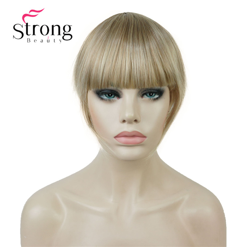 Strongbeauty synteettiset hiukset ohut siisti ilma otsatukka klipsi hapsussa hiusten etuosa otsatukka otsatukka hiuspidennykset hiuskappaleen värivalinnat