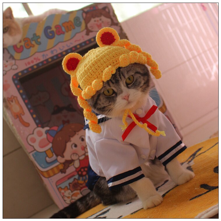 Uniforme de escuela alta para gato, ropa para gato, disfraz para mascota