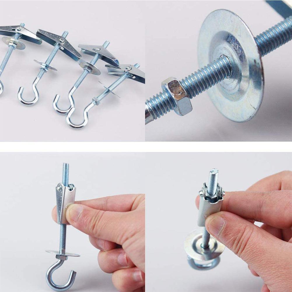Carbon Steel Plasterboard Ceiling Wall Spring Toggle Bolts Hook Hanger Threaded Spring Hooks With Toggle 5/10pcs m4x90 Bolt P9S9