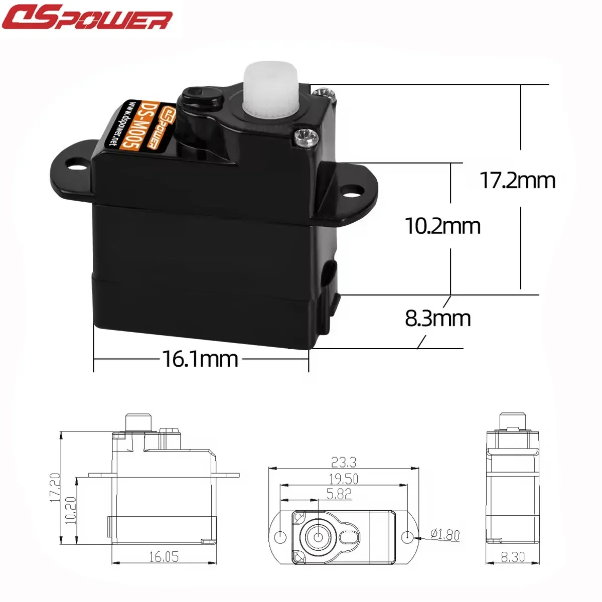 DSPOWER 2g Micro Servo Digital sin núcleo engranaje de plástico JR/JST enchufe Mini Servos para Rc helicóptero avión barco accesorios de modelo de coche