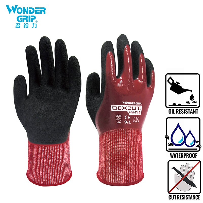 1 paar Öl Beständig Handschuhe Nitril Gummi Abriebfest Handschuh Antibiotikum Wasser Beweis Handschuh Chemische Beständig Arbeit Handschuh: WG-718 / L