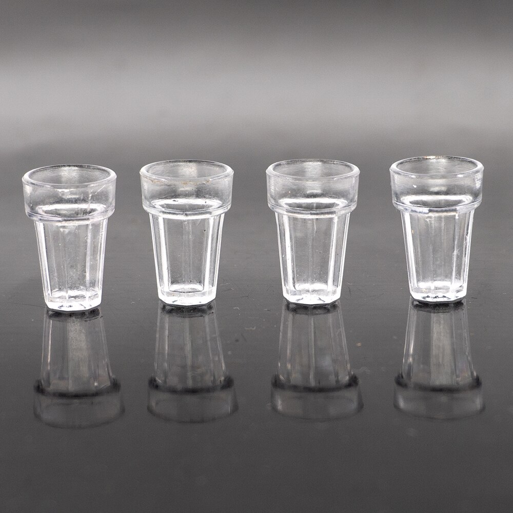 4 stks 1/12 Poppenhuis Miniatuur Accessoires Mini Hars Theekop Simulatie Drankjes Cup Model Speelgoed voor Poppenhuis Decoratie