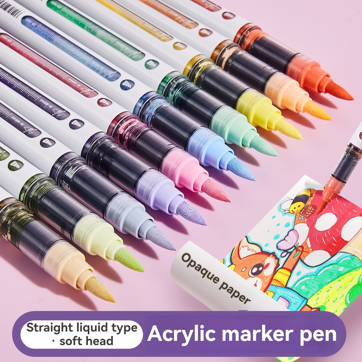 10pcs/Box Mix Color Acrylic Markers Set Art Rock Painting Pens Kids Graffiti For Stone Glass Book Shoes DIY Craft Supplies