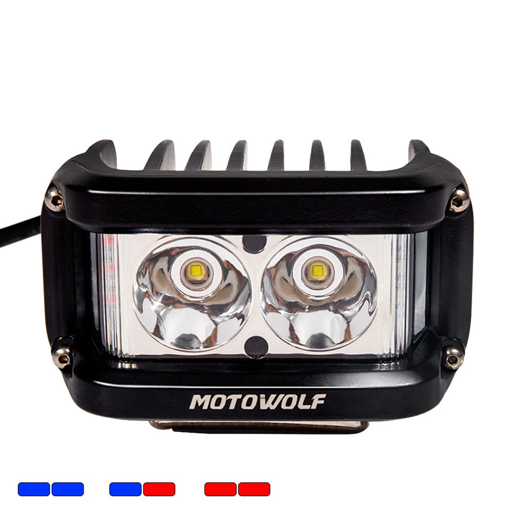 Motorfiets Koplampen Hoge Helderheid Exterieur Koplampen Motorbike Led Lamp Geschikt Voor Elektrische Voertuigen: Red  Blue