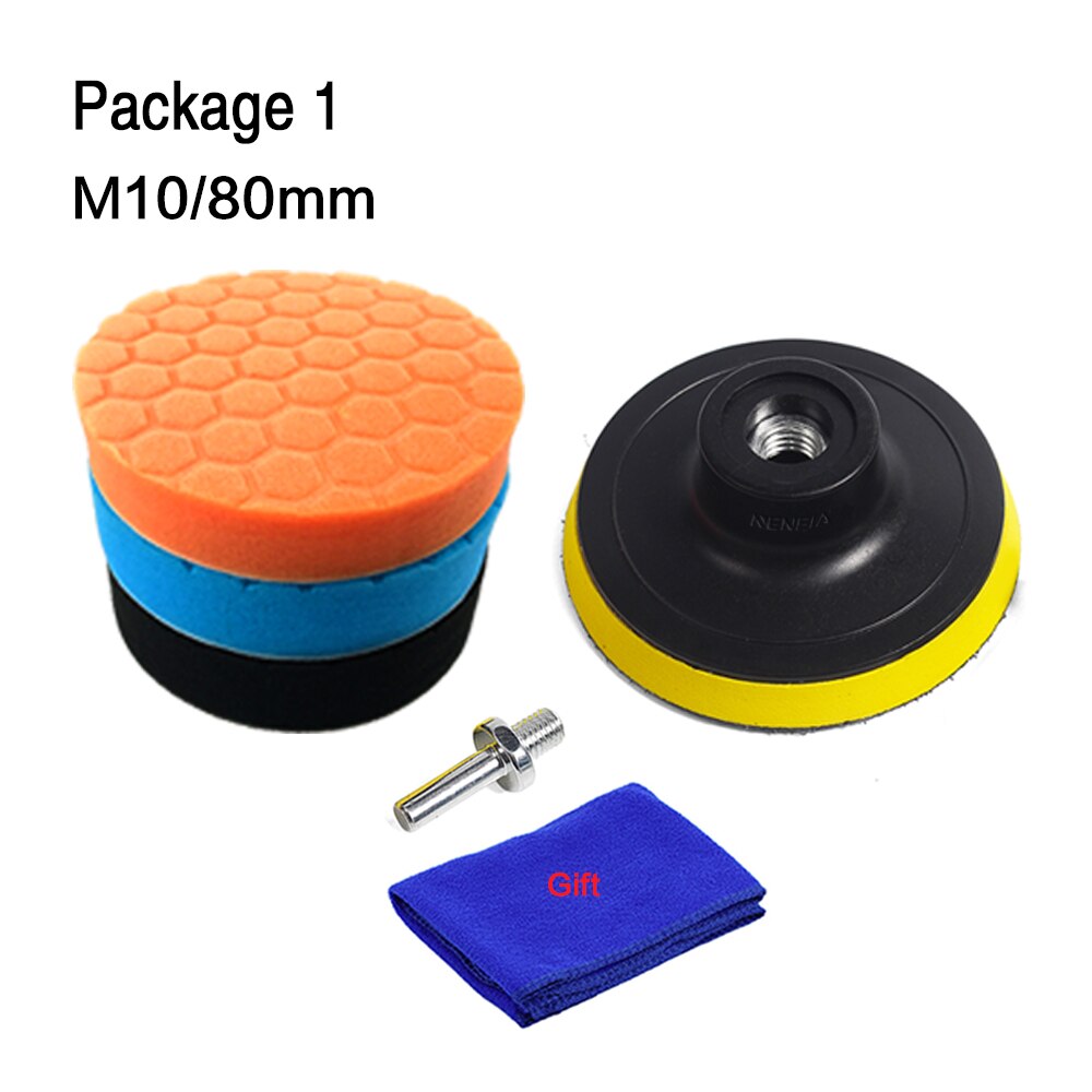 Kit de tampons de polissage de voiture, hexagonaux, 3 pièces, éponge à disque de polissage pour polisseuse de voiture 3/4/5/6 pouces: 3 inch