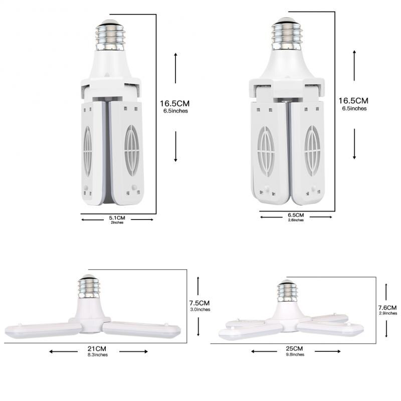 Luz LED para garaje, luces de techo deformables plegables, iluminación Industrial para el hogar superbrillante, almacén, taller, 30/40W, E26