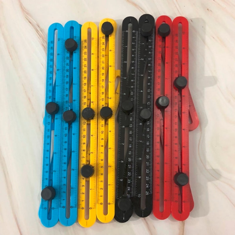 Herramienta de plantilla , regla de ángulo, transportador de medición de actividad, regla de cuatro pliegues con escala de pulgadas métricas, 1 pieza