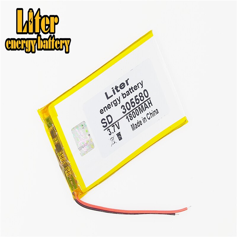 Batería de polímero de litio de tamaño 305580, 3,7 V, 1800mah con placa de protección para MP4, GPS, Tablet, piezas PDA, la mejor