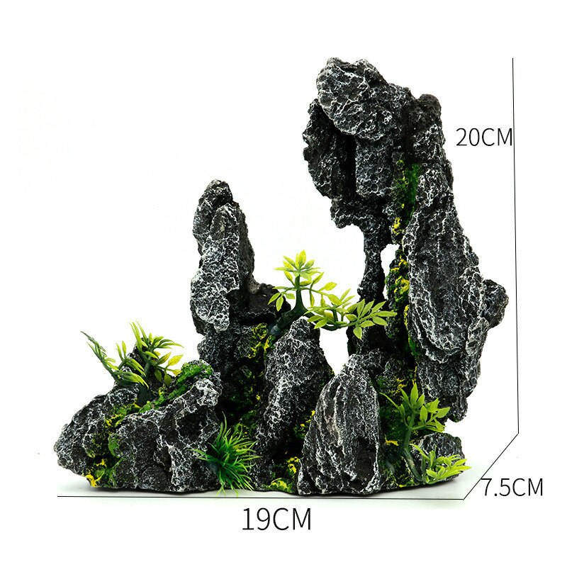 Super Large Aquarium Rockery Decoration Fish Tank Landscaping Artificial Resin Ornament Decor Aquascape Background Accessories: 8