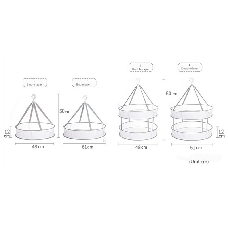Clothes Drying Basket Household Sweater Drying Net Windproof Hanging Clothes Drying Net 3 Colors Double-layer Laundry Rack Mesh