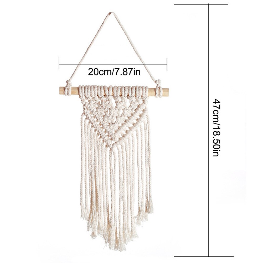 Boho Macrame Wall Hanging Leaf Tapestry Decor Bohemian Tassel Chic Home Living Room Bedroom Headboard Decoration Accessories: F 1PC