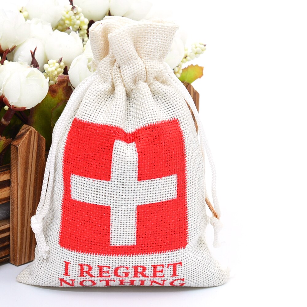 Petit sac de petites friandises de mariage en toile de jute en Jute, avec cordon, pour bonbons, bijoux, café, décor de noël,