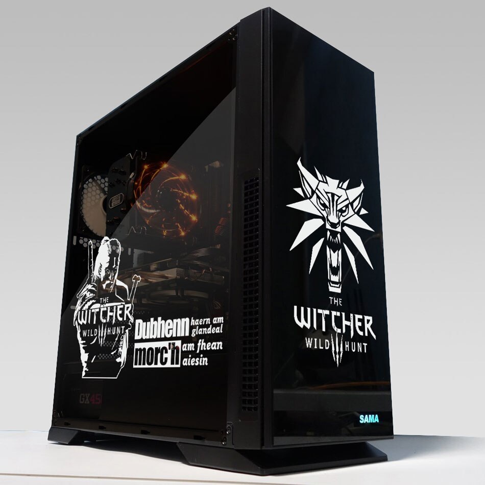 Gaming ATX PC Case Stickers Game Computer Decorative Waterproof Decal Removable Hollow Out Glass Sticker