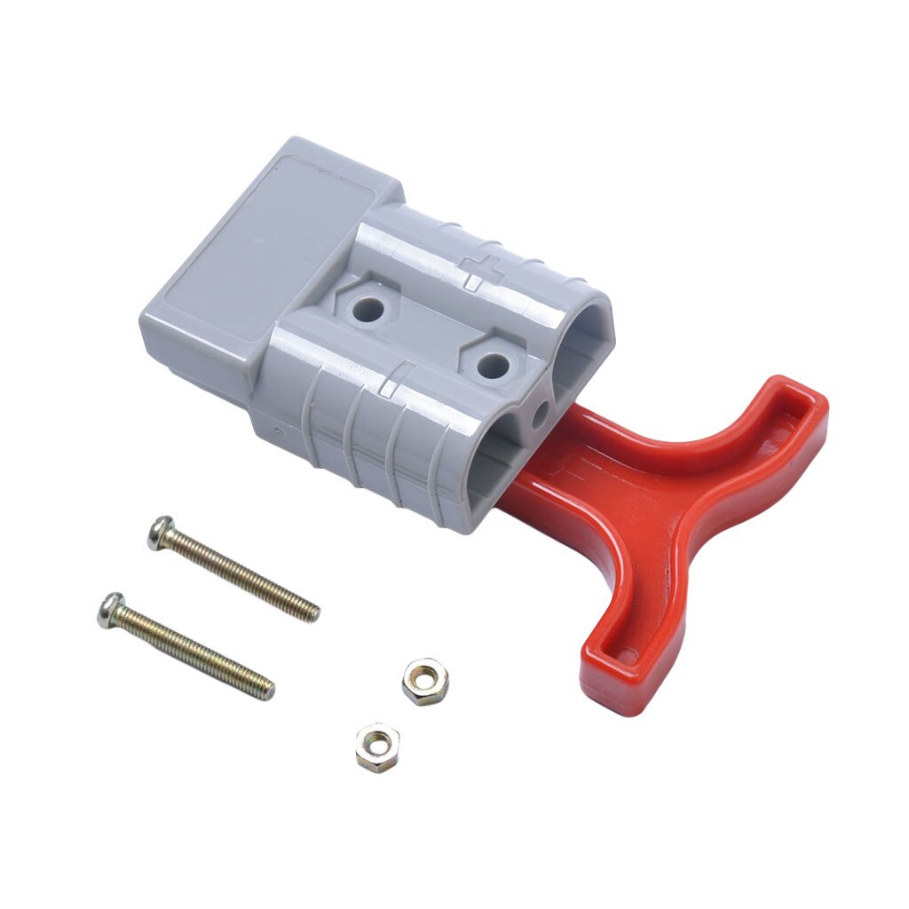 Gray Red Powerbank T handle SH50 plug connector 50 amp dual pole battery 50A 600V 2 bolts and 2 nuts hand