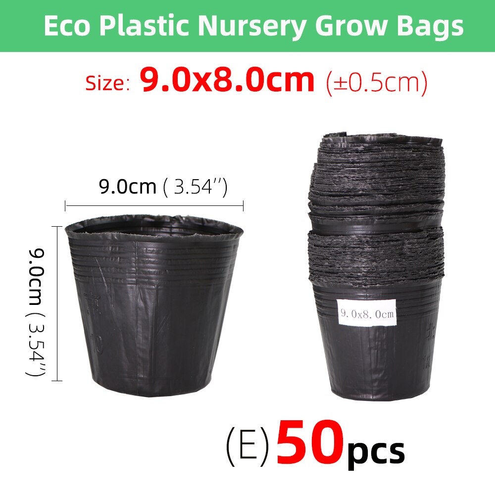 5-100pcs 16 Sizes Disposable Plastic Planting Flower Pot Nutrition Bowl Seedling Cup Black Seedling Box Home Garden Grow Bags: plum