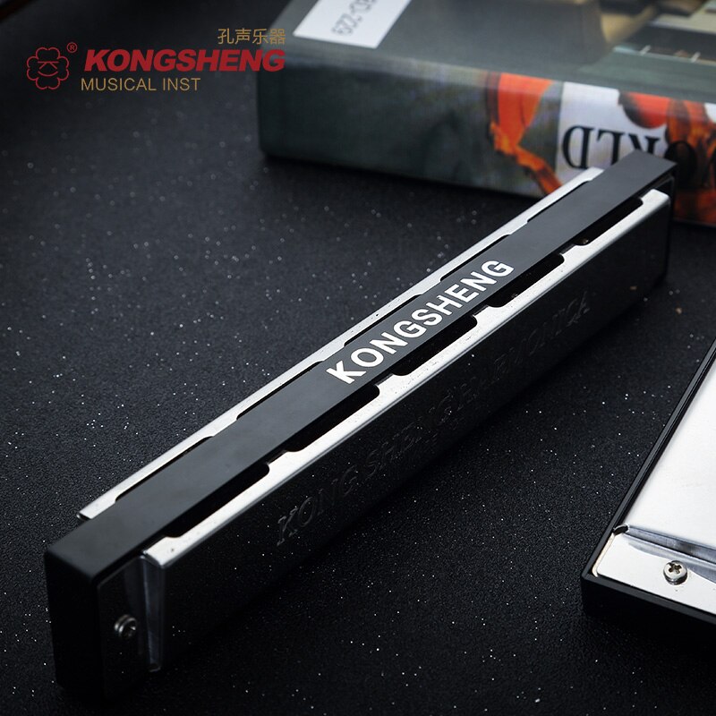 KONGSHENG Tremolo Mouth Organ Woodwind Instruments 24 holes Harmonica Key of C/#C/D/#D/E/F/#F/G/#G/A/#A/B for beginner HARP