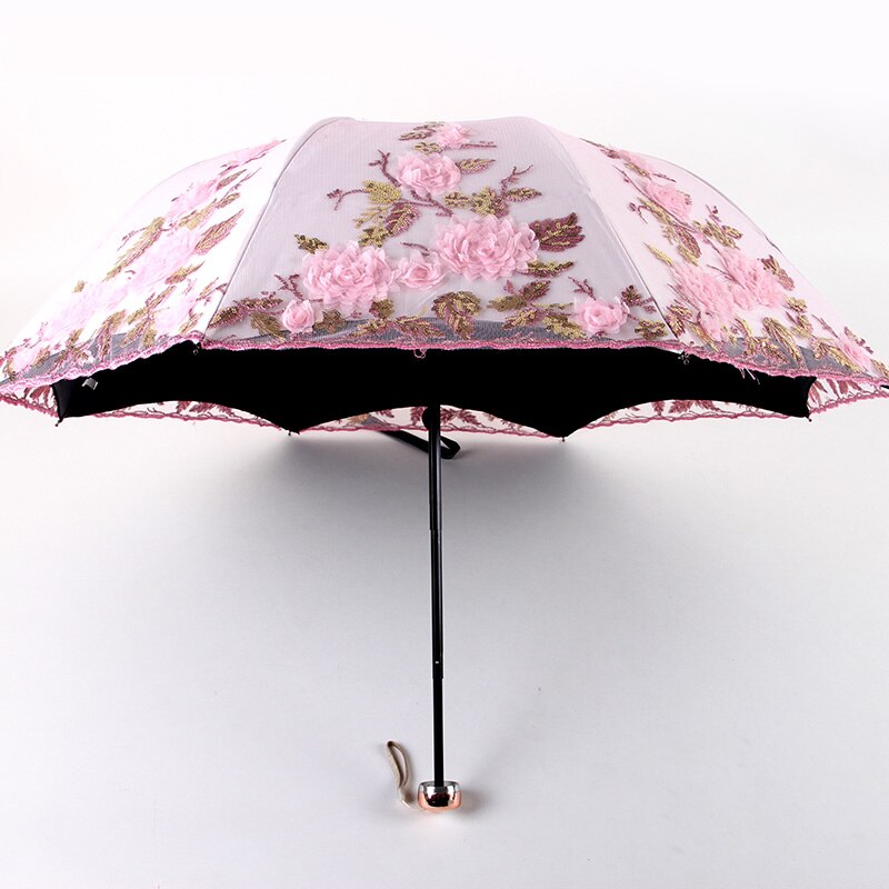 Princess Umbrella Sunshade Bumbershoot Lace Anti-sunshine Ombrelle Anti-ultraviolet Rubber Sunumbrella Sunshine and Rain