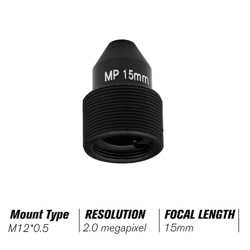 HD 2.0 Megapixel Pinhole Lens M12 CCTV MTV Board 15Mm Lens 1/2.7 Inch Aperture F1.6 28.3 Degree for Security Cameras