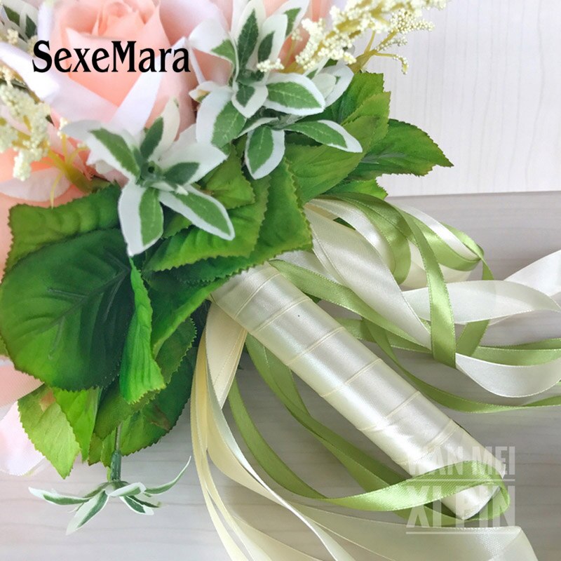 Bridal Bouquet Champagne Ivory Rose Throw Wedding Bridesmaid Bouquet