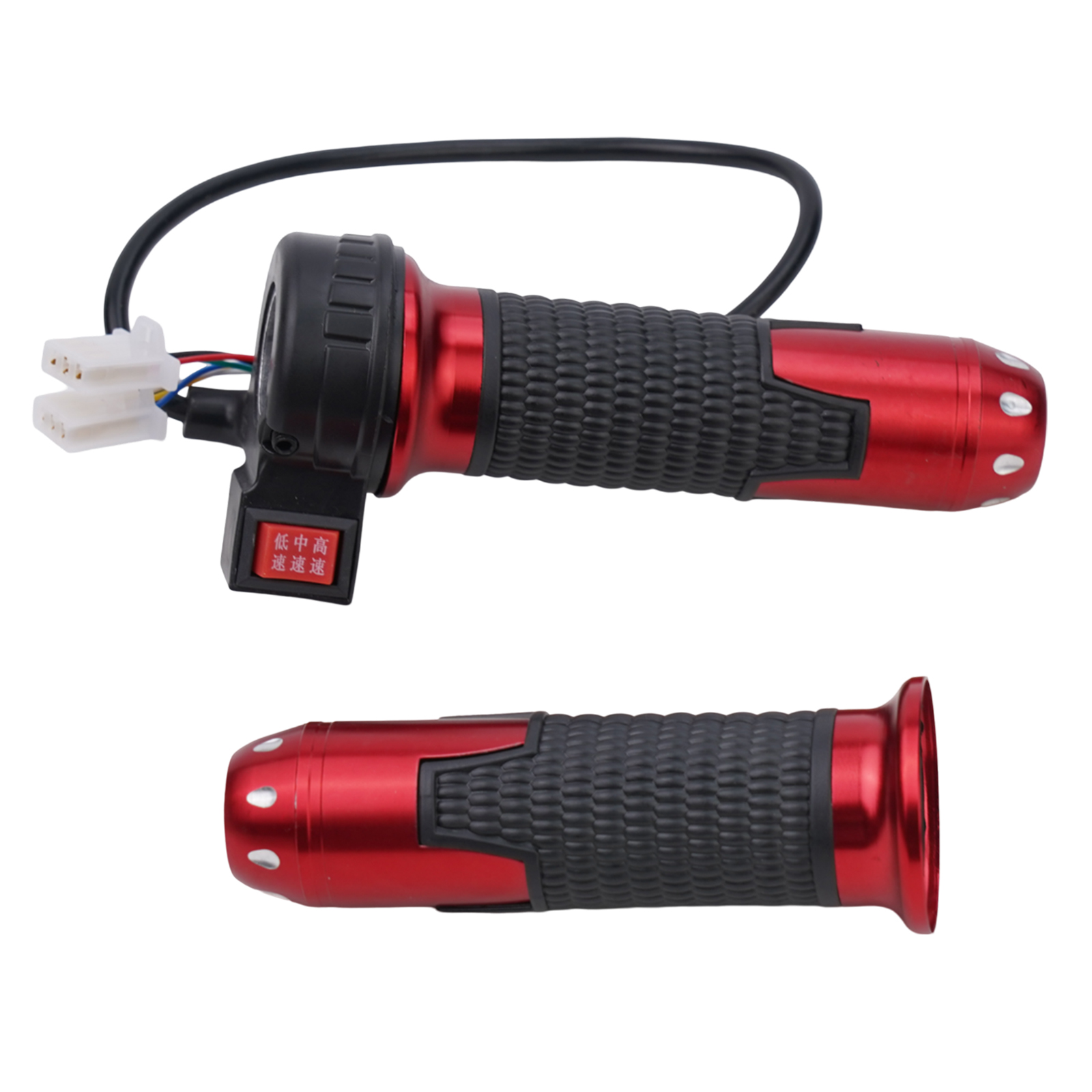 1 Pair Handles Three-speed Turn Handle Throttle Gas Pedal Aluminum Alloy For Electric Scooter Motorcycle Supplies: light yellow