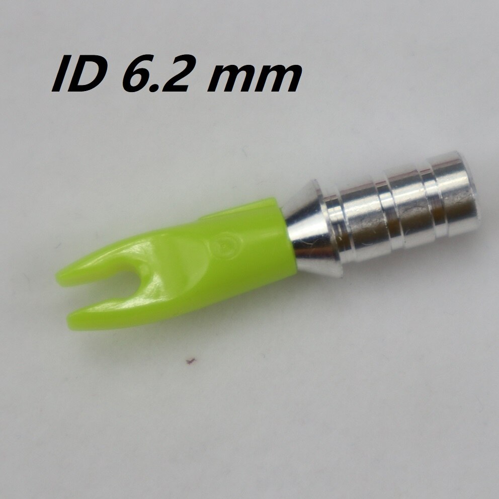 36pcs Arrow Pin Nocks Arrow Nock +Aluminum Pin For 4.2 mm 6.2 mm Carbon Arrow Shaft DIY Archery Accessories: ID 6.2 mm yellow 1