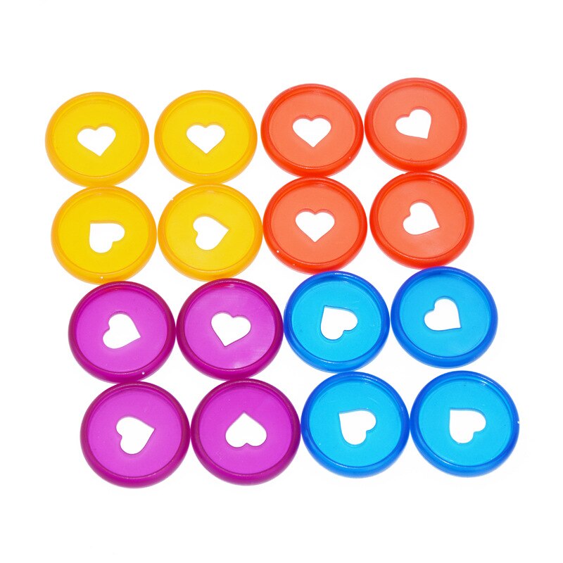12Pcs 28Mm Hartvormige Plastic Binder Ring Gesp Geschikt Voor Paddestoel Gat Losbladige Notepad kleur Disc Hart Knop