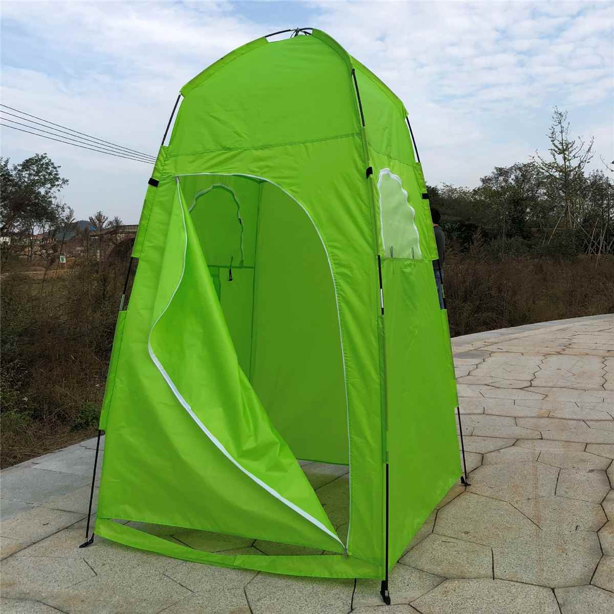 Single Shower Tent Beach Fishing Outdoor Camping Toilet Tent Outside Privacy Changing Room Shelter with Tote Bag and Accessories