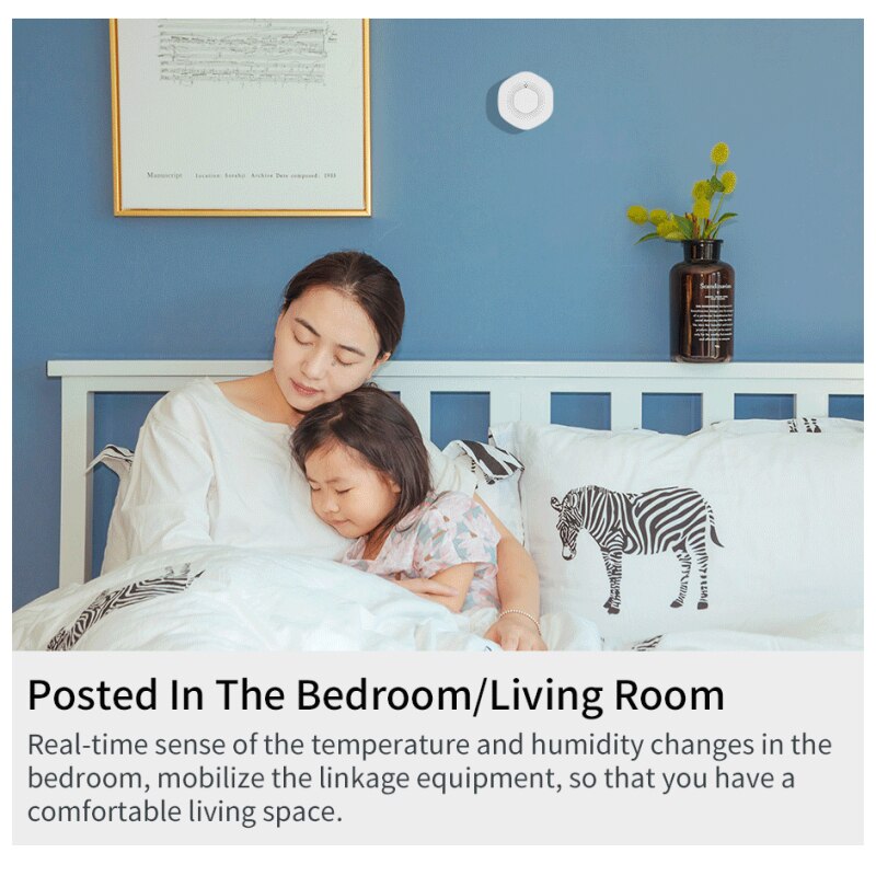 Tuya Zigbee3.0 Home Smart Temperature And Humidity Sensor Compatible With Alexa Google Home Smart Home